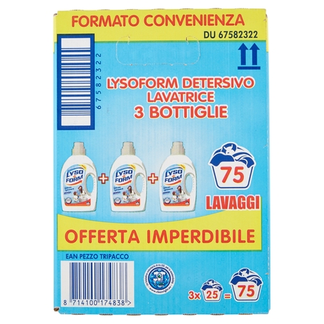 Lysoform Detersivo Lavatrice Classico 3 x 1,625 L